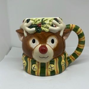 Certified International Large Oversized Reindeer Mug GUC